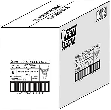 Feit Elektromos BPMR16/GU10/930CA/6 35W EQ DM MR16 LED Izzó, 6 Izzók