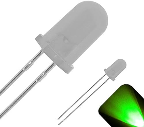 5mm Round Top Matt Lencse LED - Tiszta Zöld LED - Ultra Fényes (Csomag 5)
