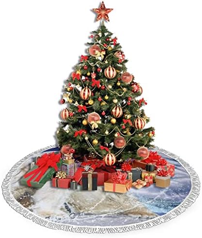 Aranyos Medve karácsonyfa Szoknya, karácsonyfa Szoknya Szőnyeg Tassel a Nyaralás, Esküvő Dekoráció 48