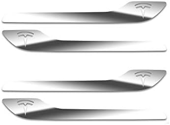 IPG a Tesla Model 3 / Modell Y Kilincs Matrica Wrap Készlet Szett (4) a Tesla Logó (Ezüst Chrome)