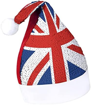 Union Jack BRIT Zászló Vicces Karácsonyi Kalap Sequin Mikulás Kalapok a Férfiak a Nők Karácsonyi Ünnepi Parti Dekoráció