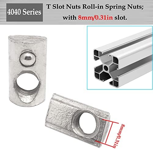 30db 3030 Sorozat M8 T Slot Nuts-Roll-Tavasszal Dió,szénacél T-nut a Labdát,3030 Sorozat Alumínium Profil Extrudálás Vasúti,a 8 mm-es