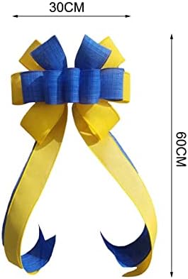 MINGSHUN 2db Nagy Íjak Koszorú, 11.81 Hüvelyk Kék, Sárga Masni Dekoráció, Ukrajna Íj Haza Parasztház Bejárati Ajtó Bejárati Postafiók