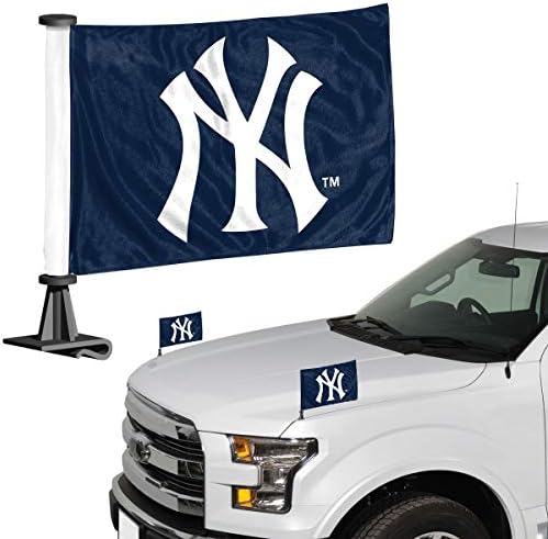 FANMATS 61848 New York Yankees Nagykövet Autó Zászló - 2 Csomag Mini Auto Zászlók, 4 X 6in, Tökéletes a Motorháztetőt vagy a Csomagtartót