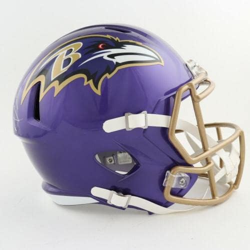 Ray Lewis Aláírt Dedikált Baltimore Ravens Teljes Méretű Sisak SZÖVETSÉG Authen - Dedikált NFL Sisak