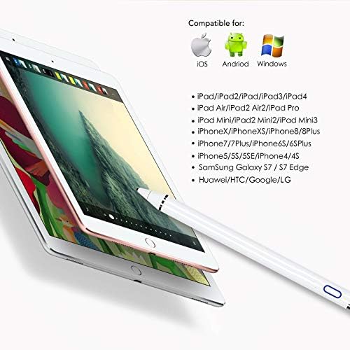 Stylus Ceruza Kompatibilis Apple,Aktív Stylus Toll érintőképernyők,Okos Újratölthető Kapacitív 1,5 mm Jó Pont iPad Toll, a Legtöbb Tabletta