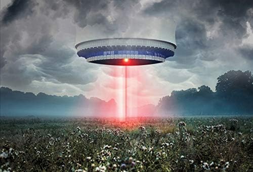 DORCEV 8x6ft UFO Hátteret Idegen a Téma Fiúk Születésnapi Party Fotózás Háttér UFO-Invázió a Földön sci-fi Űrhajó Kaland Téma Fél Torta Táblázat