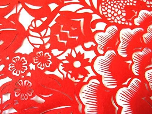 SellerWay ArtPaper Kínai újévi Ajándékok, Kézzel készített Papír-Vágott Fesztivál Díszek,Jian Zhi, Piros - hosszú Élettartam Crane/58 * 58