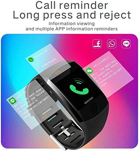 Új 1.3 Érintőképernyős Okos Karszalag pulzusszám, Vérnyomás Lépésszámláló Vízálló Fitness Tracker Android iPhone (Fekete)
