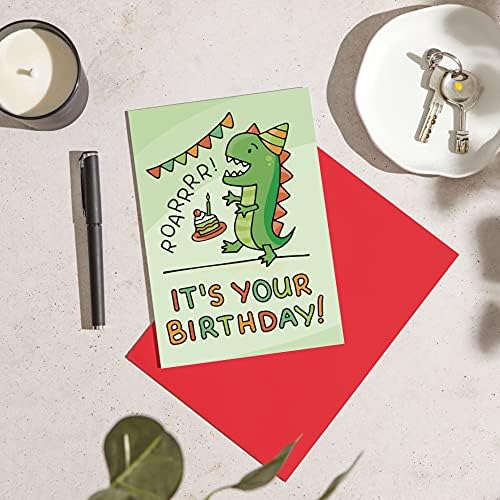 Huxters Dinoszaurusz Fiúk Szülinapi Kártyát. T-Rex Születésnapi Kártyákat a fiú. Szórakoztató, Boldog Gyermekek üdvözlőlap. Ordít