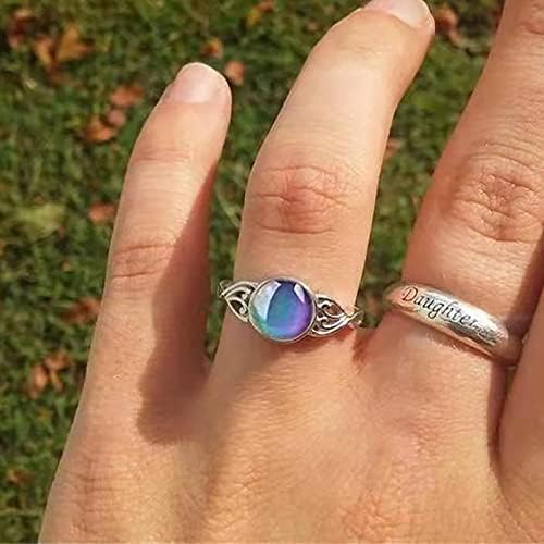2023 Új Gyűrűk Hőmérséklet Színű Gyűrű Női Divat Ékszerek Legnépszerűbb Tartozékok Felesége Hüvelykujj Vastag Gyűrű (Ezüst, 9)