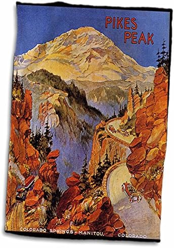 3dRose Vintage Coloradói Pikes Peak Utazási Poszter - Törölköző (twl-151058-1)