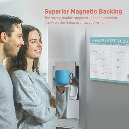 S&O Teal Mágneses Hűtőszekrény Naptár a Jan 2023-Jun 2024 - Tear-Off Hűtő Naptári Nyomon követni az Eseményeket & Találkozók - 18 Hónap Mágneses