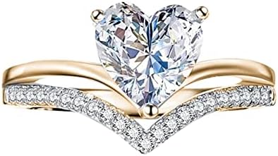 Egyszerű Gyűrűk, a Nők GoldSilver Gyűrű 511Wom Gyűrű Fehér Esküvői Nők Méret Ékszerek Szív Strasszos Gyűrű Vintage Nyitva Punk Gyűrűk