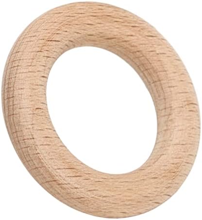 Fából készült Gyűrűk, 30db Finomra Csiszolt Egyszerű Színező Makramé Gyűrűk széles Körben Használt Dekoráció (5cm)