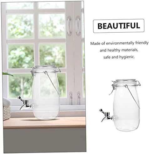 Luxshiny 1db Pohár Gyümölcslé Üveg Kancsó Víz Üveg, Fém, Üveg Teáskanna szemhéjakkal Konténerek Hűtőszekrény Hűtés Kövek Italok