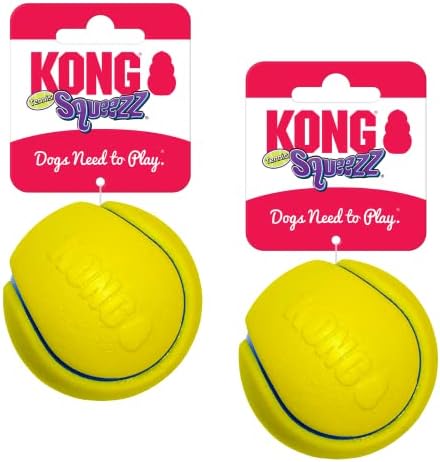 Kong Squeezz Tenisz Labda Játék Kutya - Nagy Vegyes Színek, Tartós a Play - 2 Pack