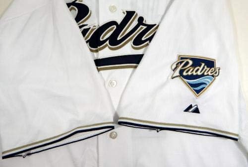 2011-ben a San Diego Padres Quiroz 15 Játék Kiadott Fehér Jersey - Játék Használt MLB Mezek