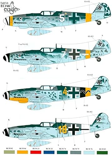 Hajlandó Sas Cal Matrica 1/32 Messerschmitt Bf109G-14 1./JG53/7./JG52/15./JG5/7./JG3 Műanyag Modell Matrica EAG32046