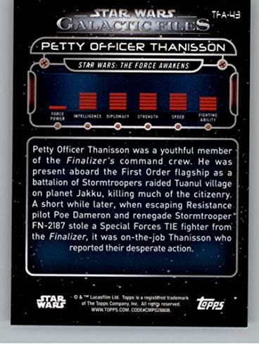 2018 Topps Star Wars Galactic Fájlok TFA-43 altiszt Thanisson Hivatalos Non-Sport Kereskedelmi Kártya NM-es, vagy Jobb Conditon