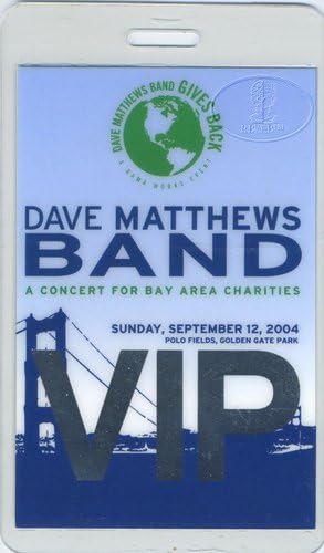 Eredeti Laminált belépő A Dave Matthews Band 2004 Túra VIP
