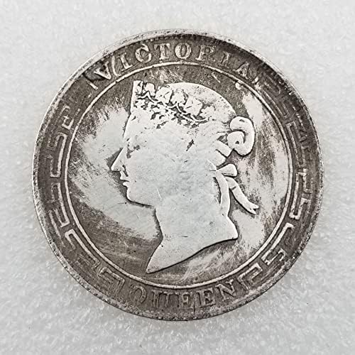 AVCITY Antik Kézműves 1867 Hong Kong Emlékérme Réz Ezüst Bevonatú Régi Ezüst pénzt Nagykereskedelmi0139