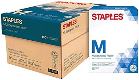 Staples Többcélú Tintasugaras & Laser Papír, 8,5 X 11, 5000 Lap/Az Esetben Karton