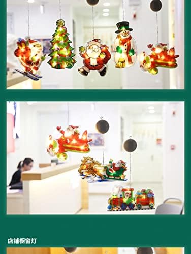 NC Karácsonyi Díszítő Világítás Ünnepi Dekoráció kirakat Jelenet Elrendezés tapadókorong lámpa dísztárgy BackpackSanta