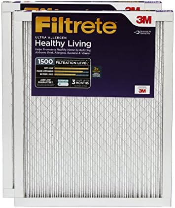 Filtrete 14x20x1, AC Kemence légszűrő, MPR 1500, Egészséges életmód Ultra Allergén, 2 Csomag (pontos méretek 13.81 x 19.81 x 0.78)