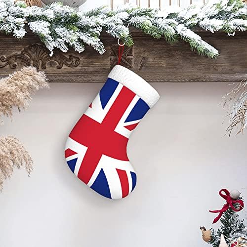 QG ZZX Karácsonyi Harisnya, Fehér Szuper Puha Plüss Bilincset a Brit Zászló Karácsonyi Harisnya Karácsonyi Díszek Harisnya