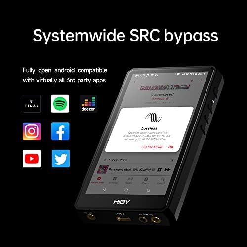 HiBy R5 Gen 2 Hi Res zenelejátszó az Android Mp3 Mp4 Lejátszó A-Osztályú Fejhallgató Erősítő Magas Impedancia Alacsony hőtermelés