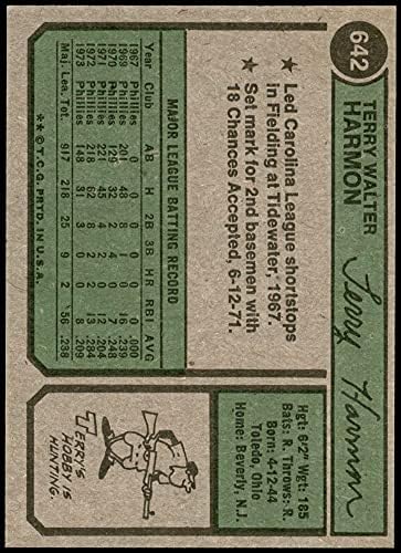 1974 Topps 642 Terry Harmon Philadelphia Phillies (Baseball Kártya) NM/MT Phillies