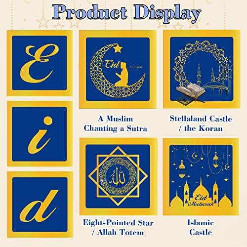 Chitidr Eid Ramadan Dekoráció Dobozok Lufi, 3 Db Lila Kék Papír Dobozok, Csillag, Hold Lufi EID Mubarak Ramadan Dekoratív Otthon Beállítása