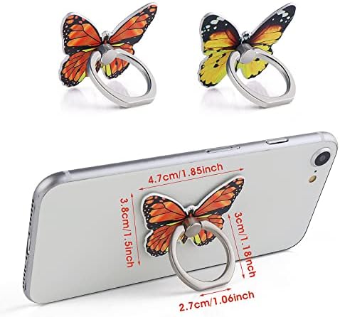 Cobee Pillangó mobiltelefon Gyűrűt tartó Állvány, 2 Db Aranyos Pillangó Mintával Festett Fém Ujját Állvány Állvány 360° - os Elforgatás Telefon