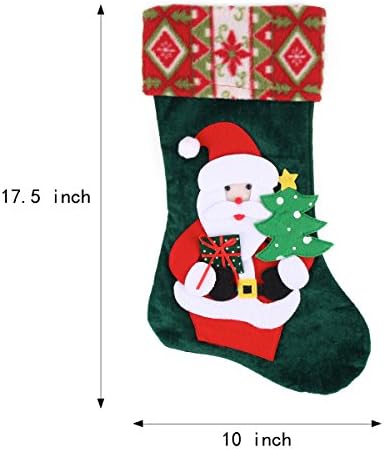 Joiedomi 4 Csomag 18 Karácsonyi Harisnya, 3D Plüss Ajándék & Kezelni Táskák Családi Díszek Lógnak Dísze a Karácsonyi Ünnepi Buli