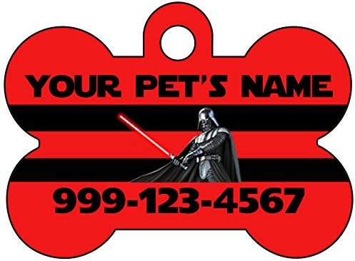 Darth Vader Egyéni Pet-Id Kutya Tag Személyre szabott A Pet (Piros)