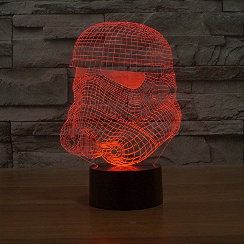 Rohamosztagos 3D-s Illúzió LED Éjszakai Világítás Lámpa,Érintse meg az Alja, 7 Színű pelenkázó Asztal Lámpa, Szoba Decor Fény