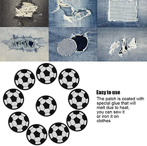 Hímzett Foltok, 10db Futball-Labda Dekoratív Foltok Hátizsák Ruházati Kiegészítők Javítás Matrica Jelvény Fekete-Fehér Golyó