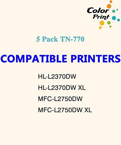 ColorPrint Kompatibilis Toner Patron Nagy kapacitású Csere Testvér TN770 TN-770 TN 770 TN760 a HL-L2370DW HL-L2370DWXL MFC-L2750DW