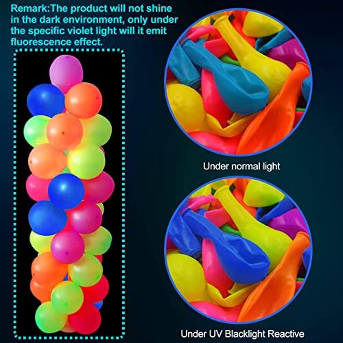 12 colos Neon Party Lufi UV Blacklight Reaktív Fluoreszkáló Lufi, Világít A Sötétben, Latex Lufi Több Színben Születésnap Esküvő