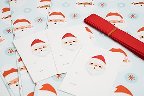 CLEARANCE Santa Csomagolópapír Karácsonyi Csomag w/ Szalag & Ajándék Kategória, a Santa csomagolópapír - Kék Karácsonyi Csomagolópapír