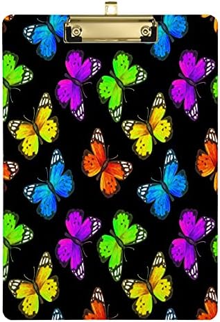 Színes Pillangók Nyakkendő Festék Dekoratív Vágólapra Standard A4 Letter Méretű Klip Testület Alacsony Profilú Klip Hivatal Diákok