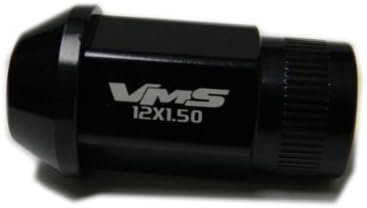 VMS-Racing 12x1.5mm 20PC Darab Nyitott Vége Fekete Lancer EVO 8 9 VIII IX Evolúció Eclipse GT Könnyű Alumínium Racing csavarokat