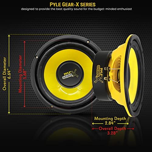 Pyle 6.5 Inch Közép Bass Woofer Hang Hangszóró Rendszer - Pro Hangos Tartomány Audio 300 Watt csúcsteljesítmény w/ 4 Ohm