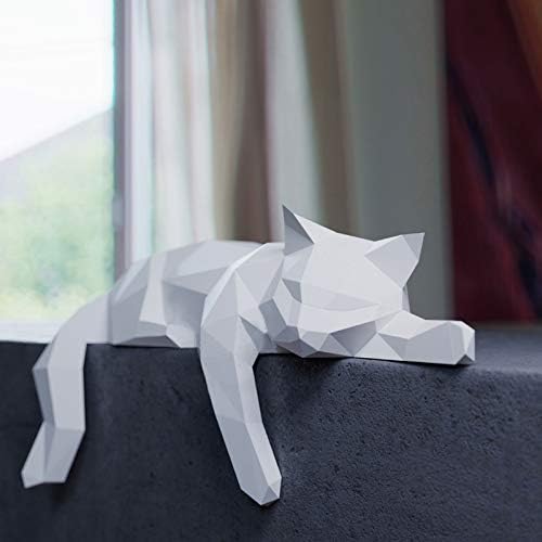 WLL-DP 3D Kényelmes Macska Kézzel készített Papír Szobor DIY Előre Vágott Papír Kézműves Állat Papír Modell Origami Papír Puzzle Játék Otthon