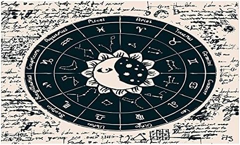 Lunarable Zodiákus Kerámia Fogkefe Tartó, a Nap, a Hold Center Horoszkóp Kerék a Kéziratot, Dekoratív Sokoldalú Pulton Fürdőszoba, 4.5