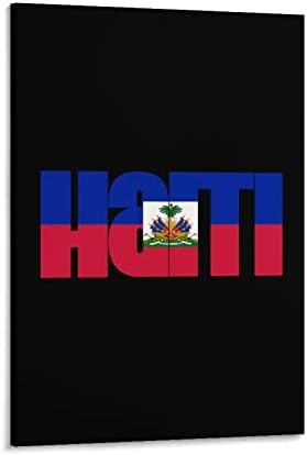 Zászló Haiti Nyomtatott Festmény Wall Art Modern Grafika Függőleges Lógó Képet a Hálószobában Otthon Dekoráció