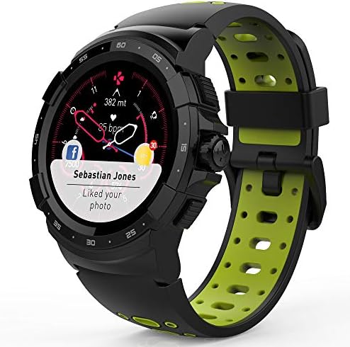 MyKronoz ZeSport2, Multisport GPS Smartwatch, 6 Tengely Gyorsulásmérő, Svájci Design (Fekete/Sárga)