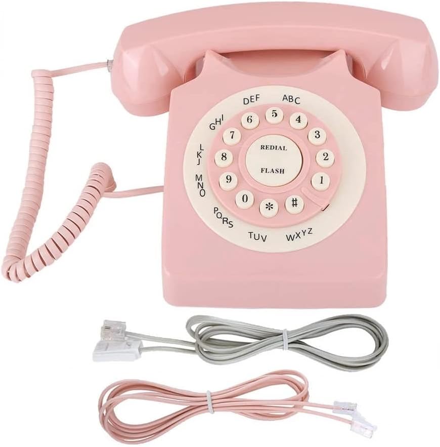 ZSEDP Vintage Hívás Minőségű Vezetékes Telefon, Otthoni Iroda Rózsaszín Euro Telefon Vezetékes Telefon Asztal