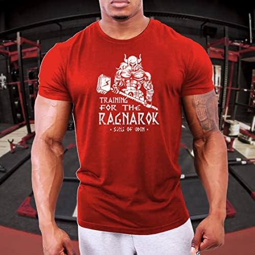GYMTIER Képzés Ragnarok -Viking Tornaterem T-Shirt Férfi Testépítés Weighlifting Strongman Edzés Felső Aktív Viselni